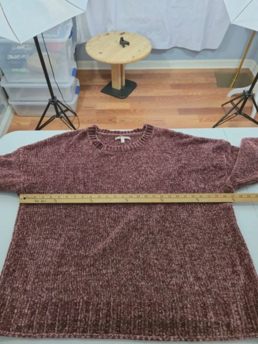 Seven7 Mauve Chenille Fuzzy Sweater XXL